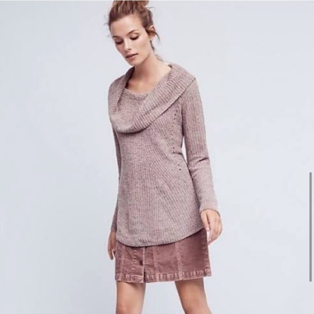 Anthropologie MOTH Off The Shoulder Chenille Sweater